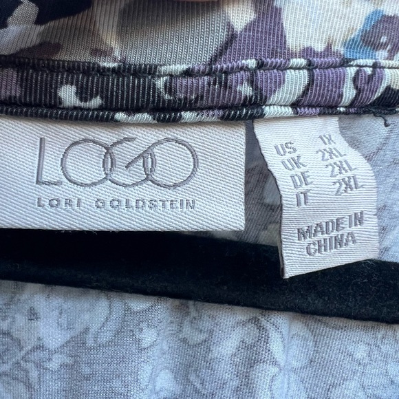LOGO by Lori Goldstein Multi Color Floral Tunic Top Sz 1X - Picture 5 of 8